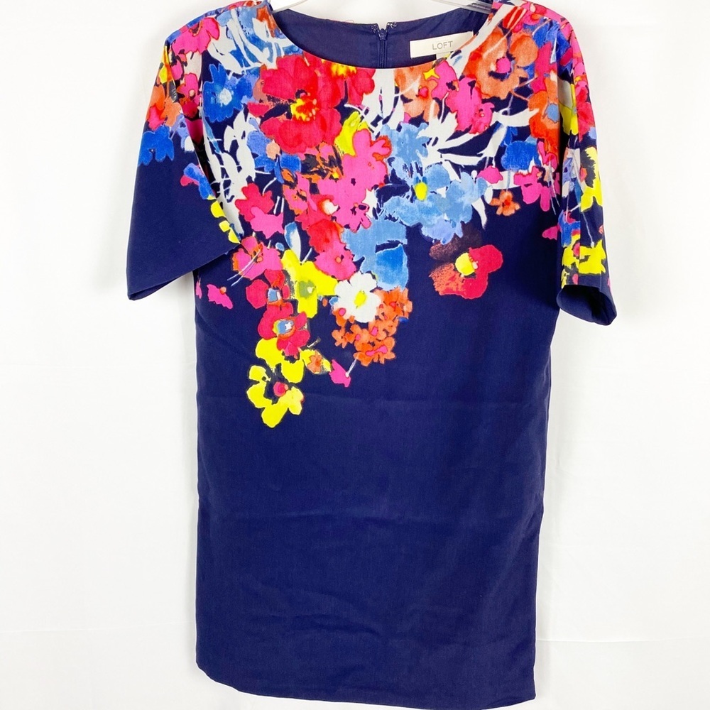 LOFT Floral Shift Mini Dress